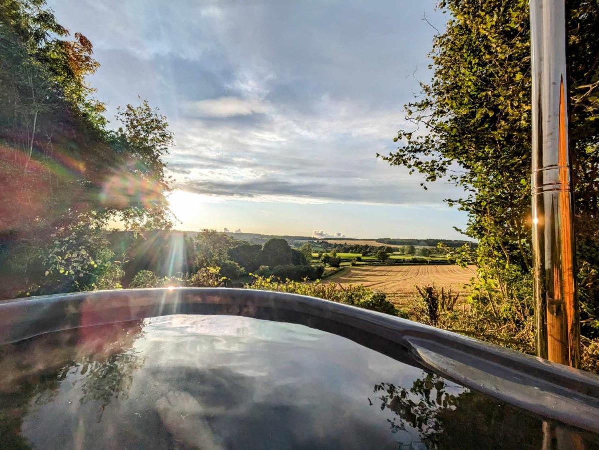 Romantic Nature Retreat, Luxury Glamping & Stargazing Views - Dragonfly Shepherd Hut Yarpole エクステリア 写真