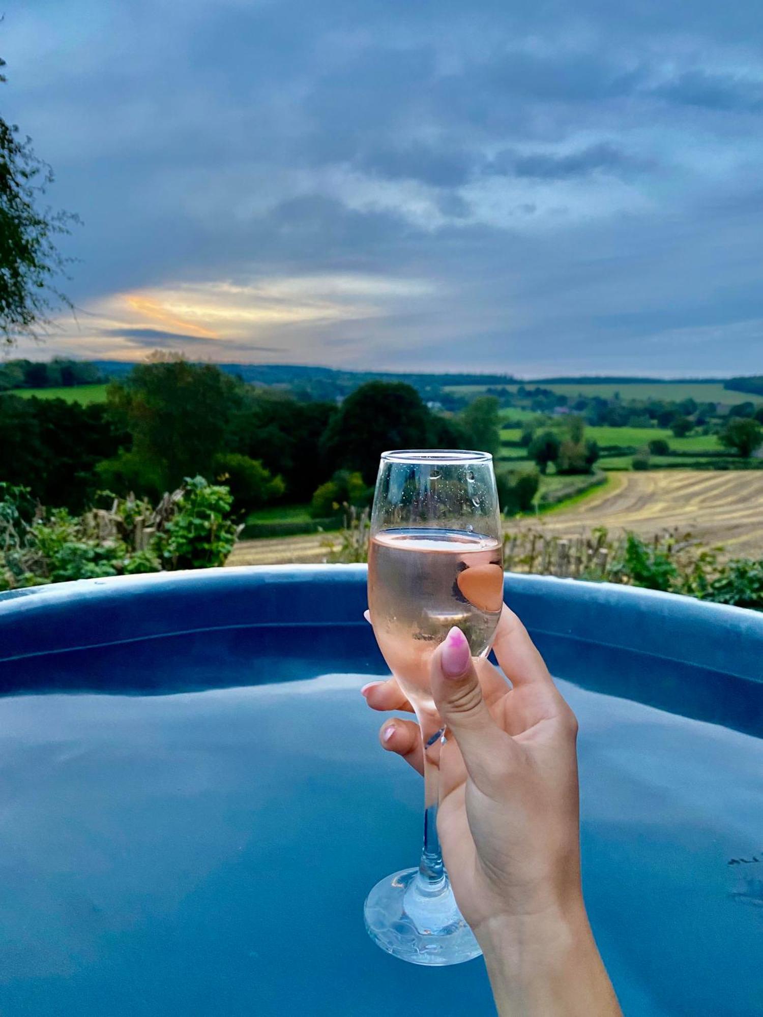 Romantic Nature Retreat, Luxury Glamping & Stargazing Views - Dragonfly Shepherd Hut Yarpole エクステリア 写真