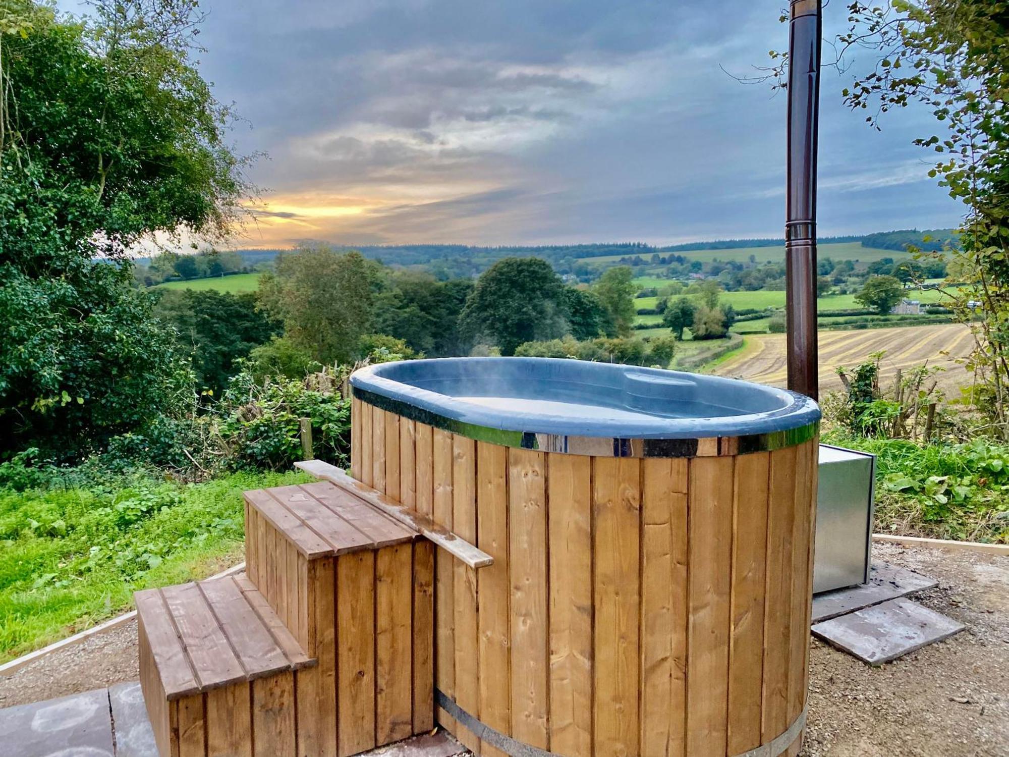 Romantic Nature Retreat, Luxury Glamping & Stargazing Views - Dragonfly Shepherd Hut Yarpole エクステリア 写真