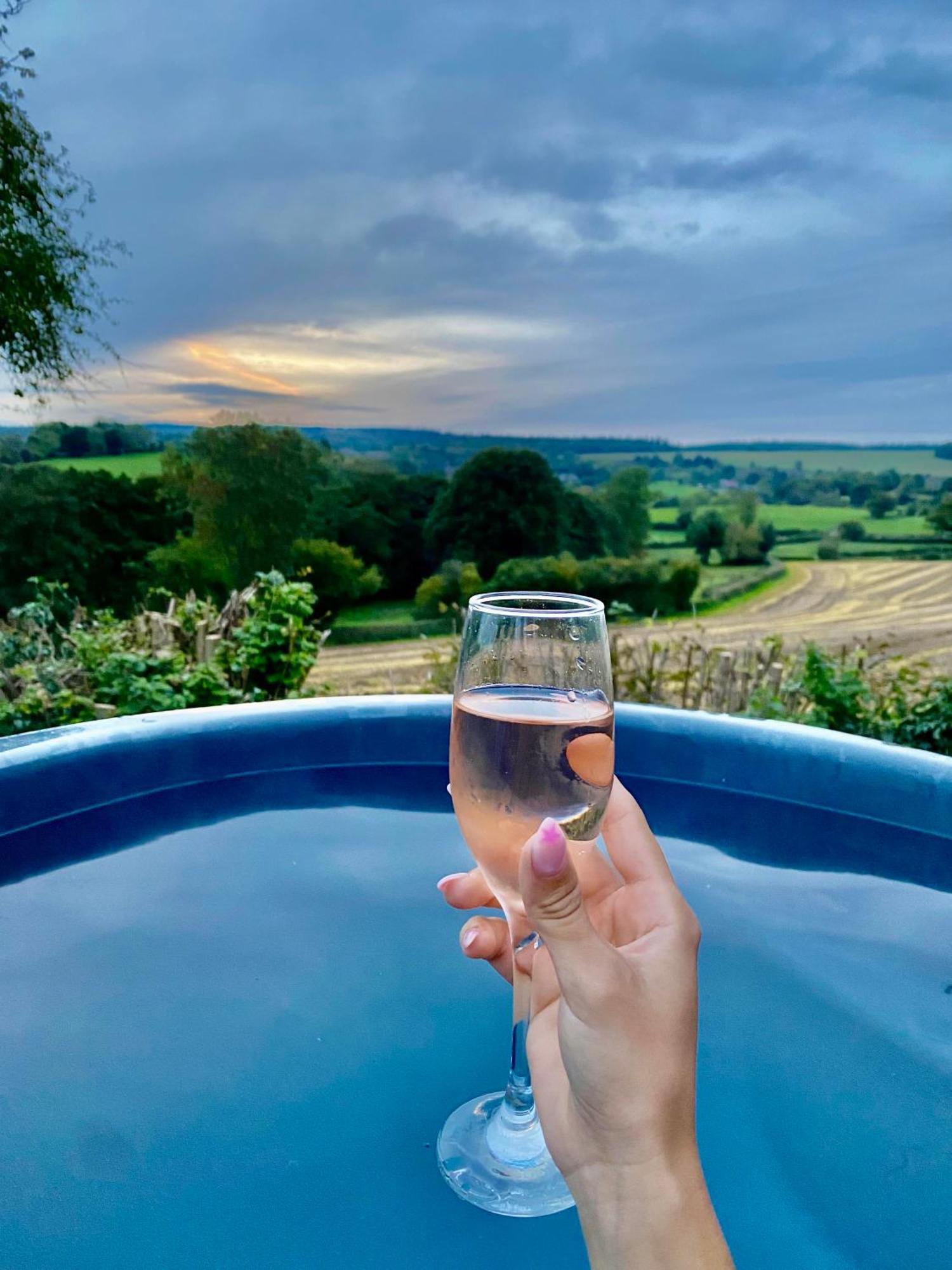 Romantic Nature Retreat, Luxury Glamping & Stargazing Views - Dragonfly Shepherd Hut Yarpole エクステリア 写真